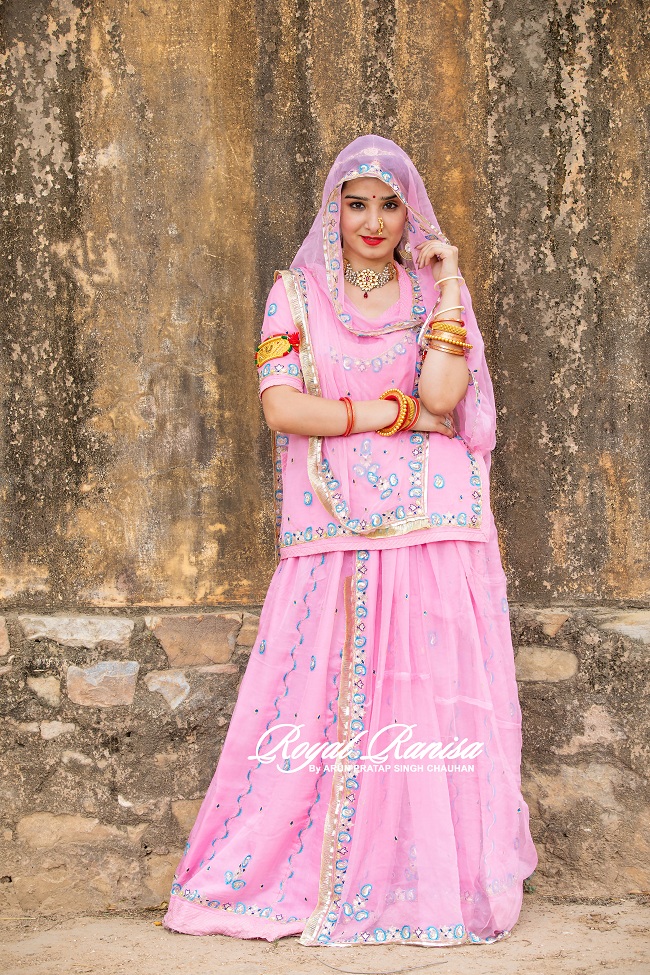 Buy Royal Rajasthani Rajputi Poshak Dress With Cotton Odhni For Women  Rajasthani Lehenga Choli Color (Yellow). at Amazon.in