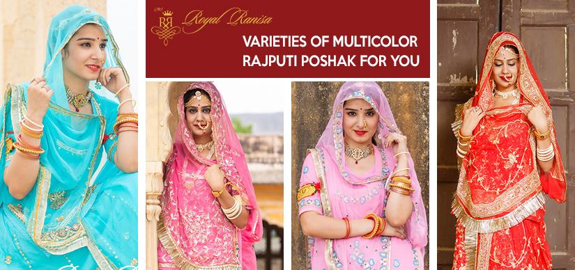 Maroon and Peach Color Rajputi Poshak in Jaipur | Royal Ranisa